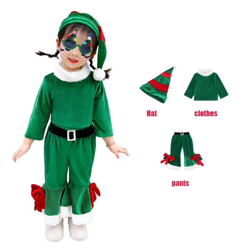 Christmas Kids Clothes Girl's Cosplay Dress Boys and Girls Carnival Party Clothes Children's New Year Costume Xmas Suit Gift