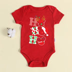 Christmas Newborn Baby Red Romper 100% Cotton Baby Mickey Print Infant Outfit Baby Girls Boys Bodysuit Disney Clothes Xmas Gift