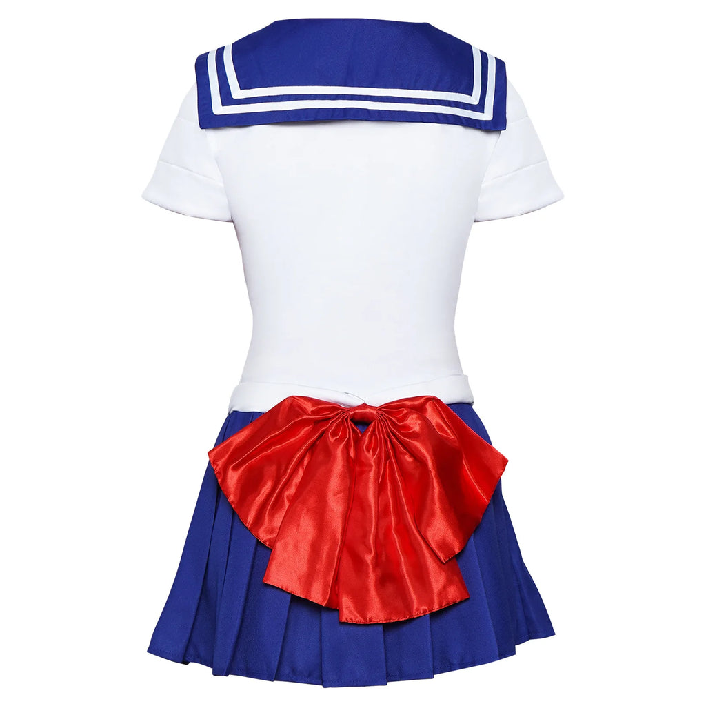 Sailor Costume Moon Usagi Tsukino Cosplay Costumes Kids Girls Cute Short Sleeve Dress Gloves Socks Halloween Carnival Clothing