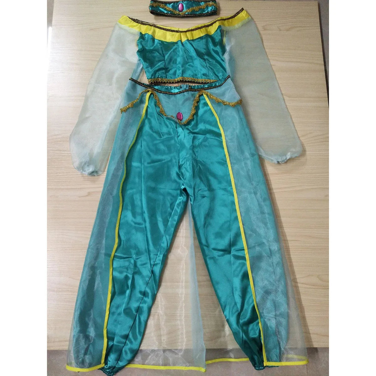 Jasmine Princess Dress Cosplay Costume for Adult Women in Aladdin, European American Role Play Stage Outfit for the Halloween