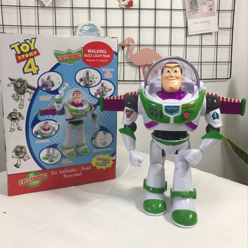 Disney 33cm Pixar Toy Story 4 Buzz Lightyear Talking Action Figures Cloth Body Model Doll Limited Collection Ornament Toys Gift