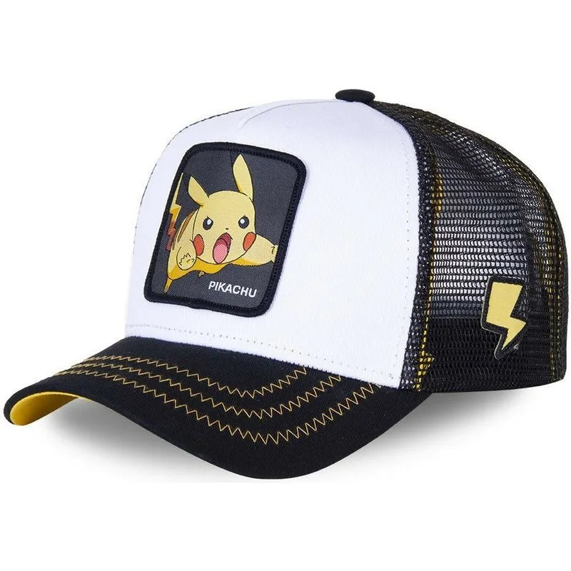 High Quality Pokemon Cute Cartoon Pikachu Psyduck Summer Net Hats Ventilated Men's and Women's Baseball Caps Hip Hop Fashion