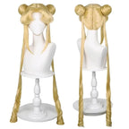 HN8 Sailor Moon Tsukino Usagi Long Curly Blonde Ponytails Wig with 2 Pongtails with Wig Cap for Halloween Costume Party8…Gf