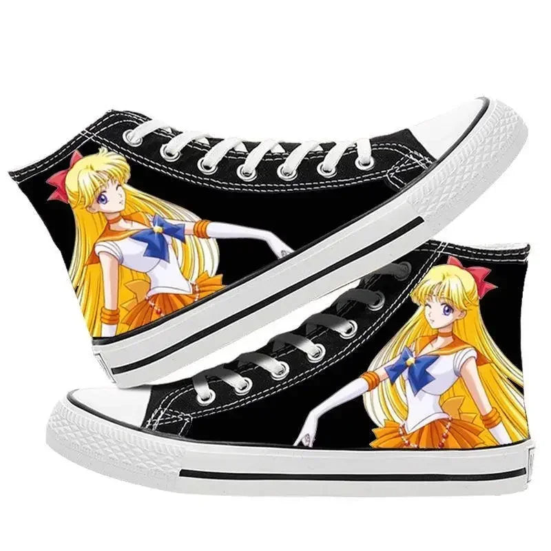Sailor Moon high-top two-dimensional student canvas shoes anime men and women cartoon fashion casual graffiti board shoes  gifts