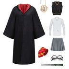 Adult Girls Hogwarts Cosplay Magic School Robes Cloak Slytherin Halloween Cape Boys Costume Women Men Uniform Scarf Tie Gifts