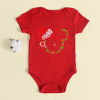 Christmas Newborn Baby Red Romper 100% Cotton Baby Mickey Print Infant Outfit Baby Girls Boys Bodysuit Disney Clothes Xmas Gift