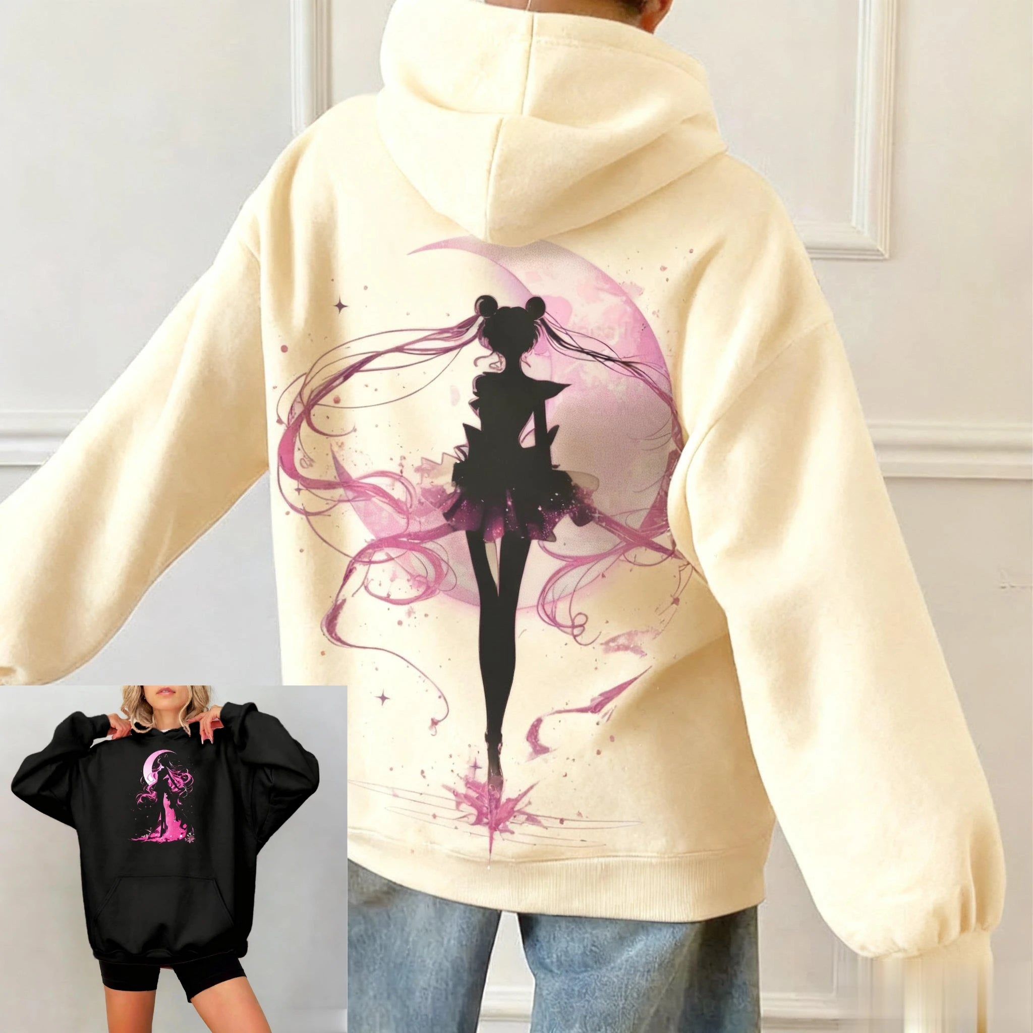 Sailor Moon Anime Women Men Hoodie Oversized Casual Streetwear Kawaii Print Pullover Sweatshirt Spring Autumn Trendy Y2k Unisex