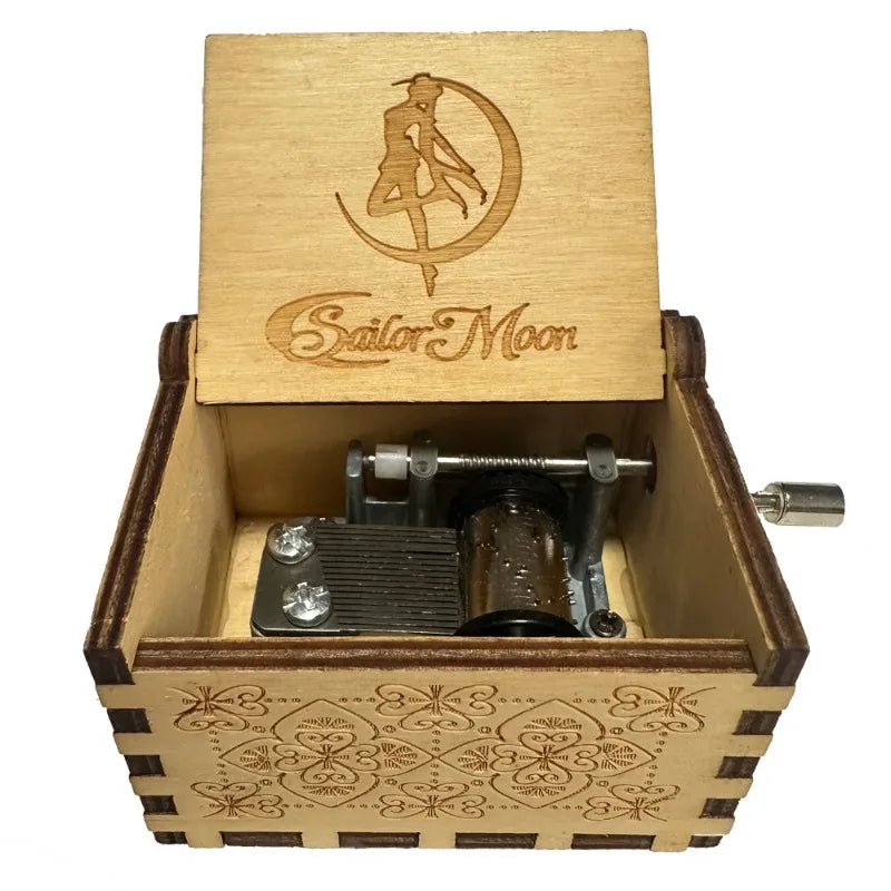 Sailor Moon Figurines Hand Crank Music Box Cartoon Anime Derivative Peripherals Girls Birthday Party Gifts Decoration Ornaments