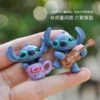 4Pcs/Set Disney Anime Lilo & Stitch Action Figure Cute Model Doll DIY Cake Decoration Birthday Gift For Kids Friends
