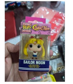 FUNKO POP Japanese Anime Sailor Moon & Sailor Chibi Moon Pocket Keychain Toy Action Figure Collectible Toys for Children Gift