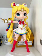 Original Bandai Qposket Sailor Moon Figure Eternal The Movie Princess Neptune Uranus Action Figurine Anime Model Girl Statue Toy