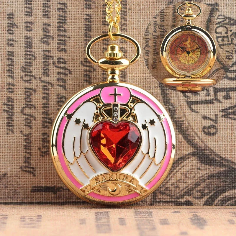 Sailor Moon Moon Prism Pocket Watch Second Generation Lifewith sailor moon Card Captor Sakura cartoon accessories holiday gift