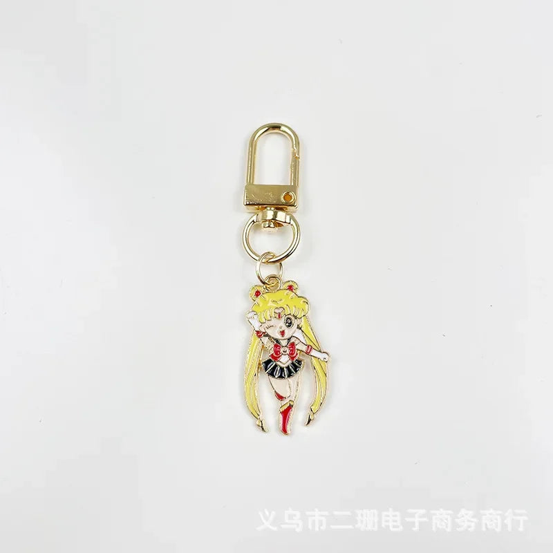 Sailor Moon Keychain Girl Metal Key Chain Creative Cartoon Anime Car Pendant Women Charm Key Ring Cute Couple Birthday Gift