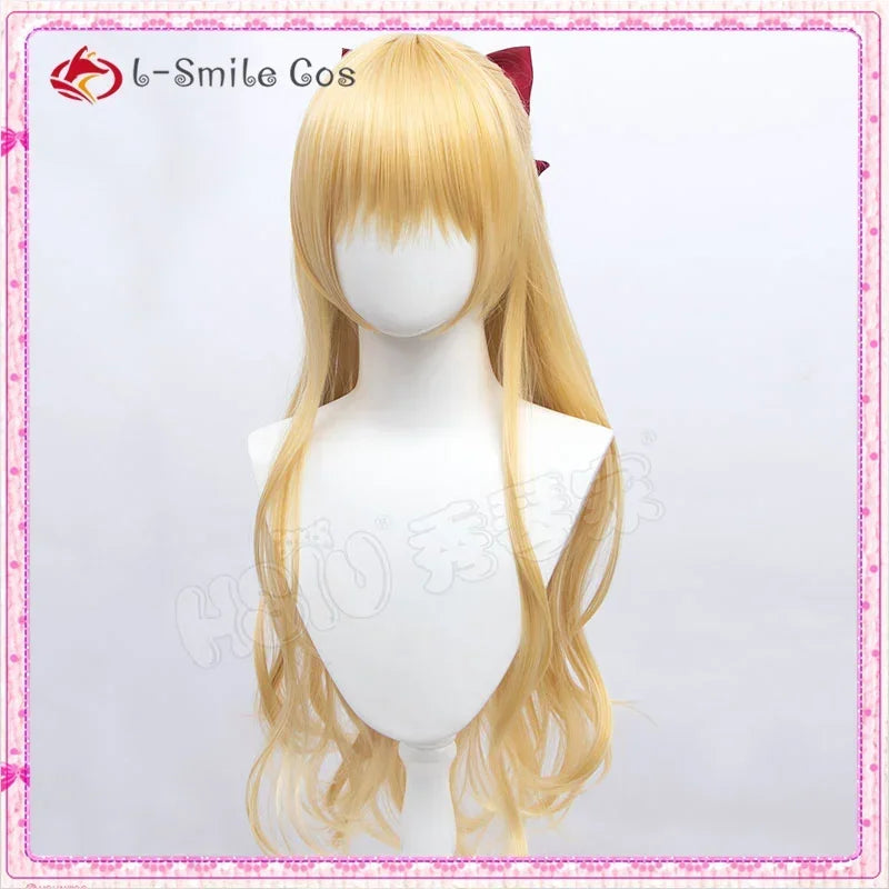 Sailor Venus Cosplay Wigs Minako Aino Cosplay Wig Blonde Loose Wave Long Heat Resistant Synthetic Hair Wig + Wig Cap