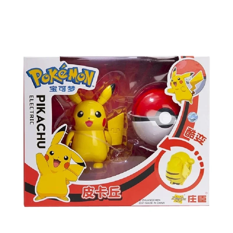 Genuine Pokemon Anime Figure Pikachu Gengar Charizard Gyarados Mew Dragonite Doll Model Children's Transformation Toy Gift Set