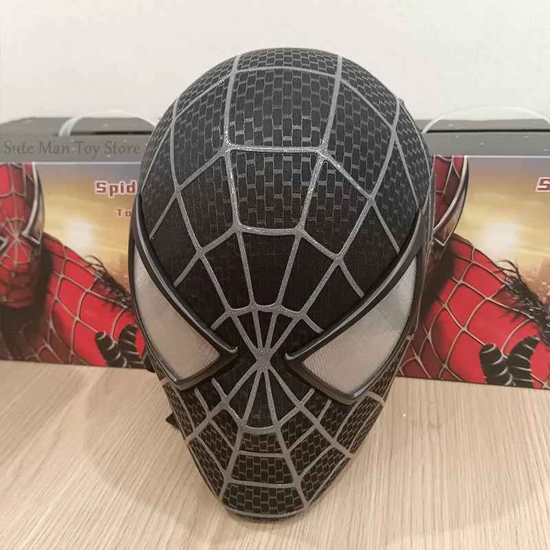 Spiderman Marvel 1/1 3D Spider-Man Tobey Mask Halloween Cosplay Faceshell Detachable Lenses Costumes Superhero Collection Models