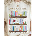 Disney Princess Bookshelf T-shirts for Men and Women - Fairy Tale Shirts From A Long Time Ago Comfortable Skin-friendly Cotton