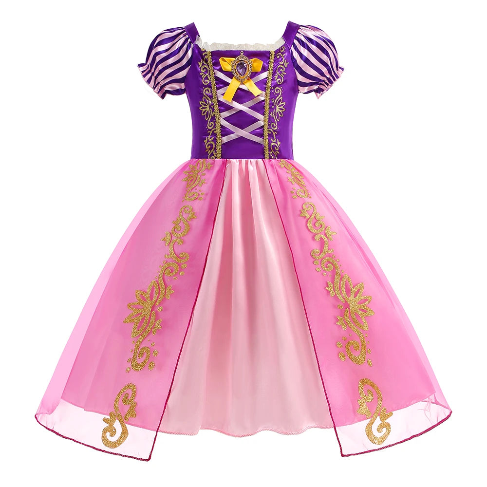 Girl Cinderella Dress Up Floral Children Party Princess Costume Kids Halloween Carnival Outfit Kids Clothes