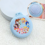 Sailor Moon Anime  Mini Folding Hair Brush with Mirror Portable Travel Comb for Women Lightweight Outdoor Use Hand Washable Gift