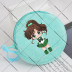 Sailors Moon Zipper Purses Small Bags Portable Coin Pouch Anime Children Round Wallet Cartoon Mini Storage Keychain Bag Kid Gift