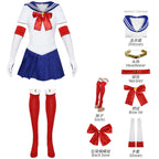 Sailor Costume Moon Usagi Tsukino Cosplay Costumes Kids Girls Cute Short Sleeve Dress Gloves Socks Halloween Carnival Clothing