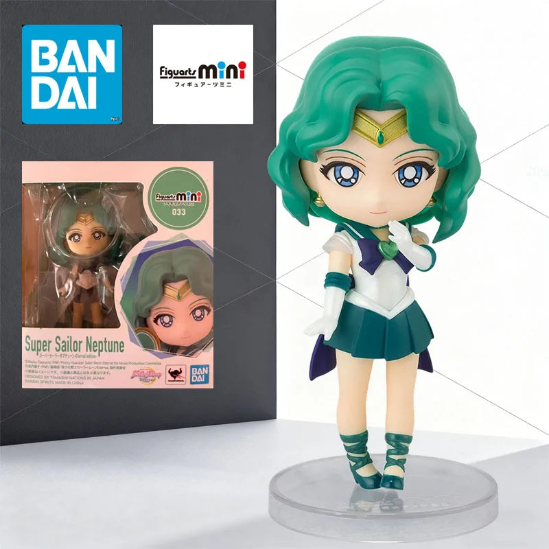 BANDAI Original MODEL KIT Figuarts Mini Sailor Moon Sailor Chibi Tsukino Usagi Hino Rei Anime Figure Model for Boys 100mm