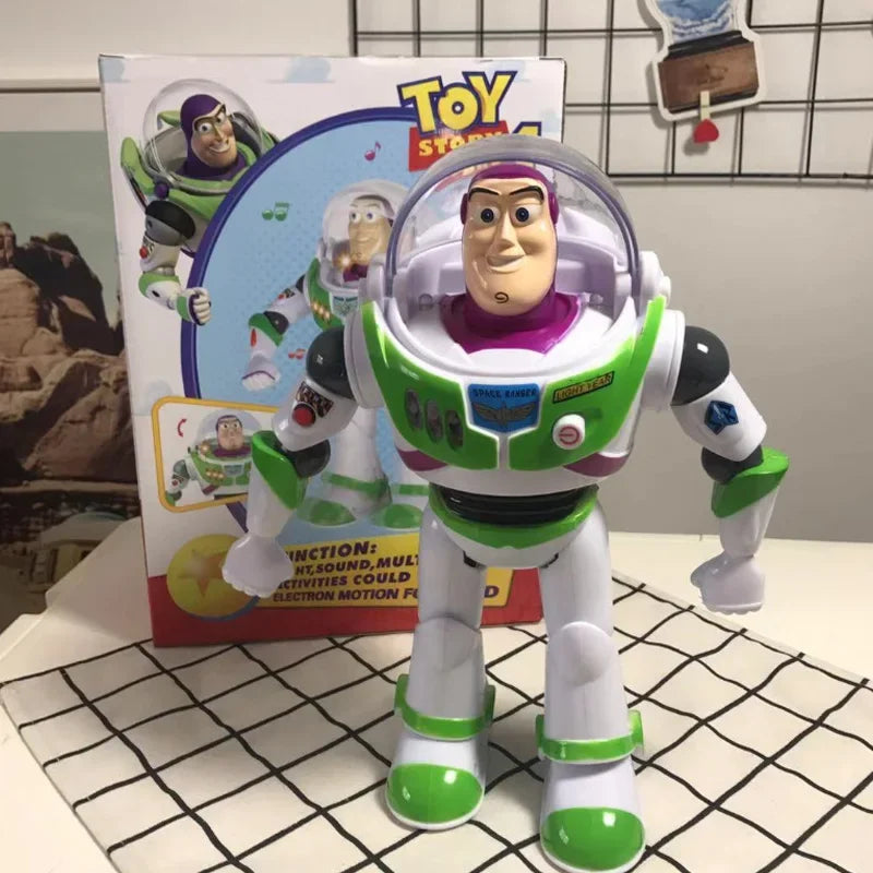 Disney 33cm Pixar Toy Story 4 Buzz Lightyear Talking Action Figures Cloth Body Model Doll Limited Collection Ornament Toys Gift