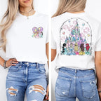 New Disney Women's Breathable T-shirt Cotton Fabric Version Loose Casual Round Neck Short Sleeve Design