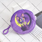 Sailors Moon Zipper Purses Small Bags Portable Coin Pouch Anime Children Round Wallet Cartoon Mini Storage Keychain Bag Kid Gift