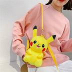 Pikachu Plush Backpack Pokemon Animation Peripheral Cartoon Handbag Kawaii Large Capacity School Bag for Children