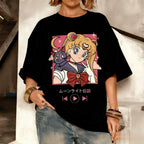 2026 New Year's New Street Wear Kawaii Sailor Moon Pattern T-shirt Men's and Women's Printed Summer Fashion Y2k Clothing
