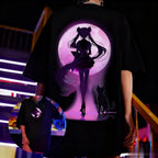 New Anime T-shirt Men Women Sailor Moon Summer Casual Cotton Short Sleeve Streetwear Oversized Anime Print Graphic Tee Y2k Tops