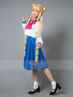 Anime Sailor Crystal Tsukino Usagi Cosplay Costume Women School JK Uniform