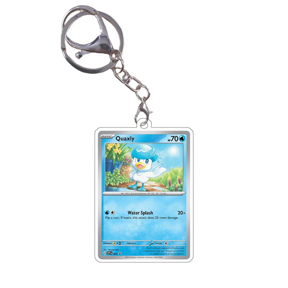 Pokemon Acrylic Small Cards Quaxly Fuecoco Sprigatito Double Sided Pendant Game Props Anime Characters Keychain Game Props Toys