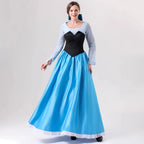 Halloween Adult Costume Ariel Princess COS Mermaid Princess Blue Dress Costume Party Performance Clothing for Women