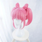 New chibi moon Cosplay Wigs Pink Chibiusa Wigs Heat Resistant Synthetic Hair Perucas Cosplay Wig + Wig Cap