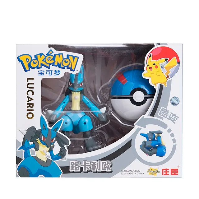 Genuine Pokemon Anime Figure Pikachu Gengar Charizard Gyarados Mew Dragonite Doll Model Children's Transformation Toy Gift Set