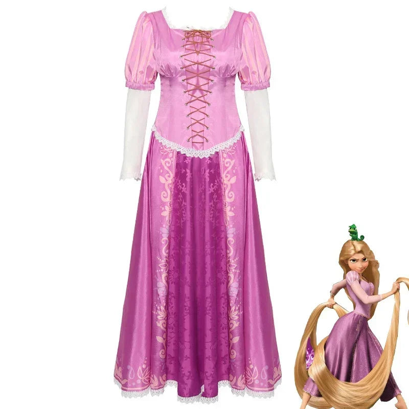 Rapunzel Costume Adult Women Tangled Rapunzel Princess Purple Dress Cosplay Halloween Carnival Party Clothes for Adult