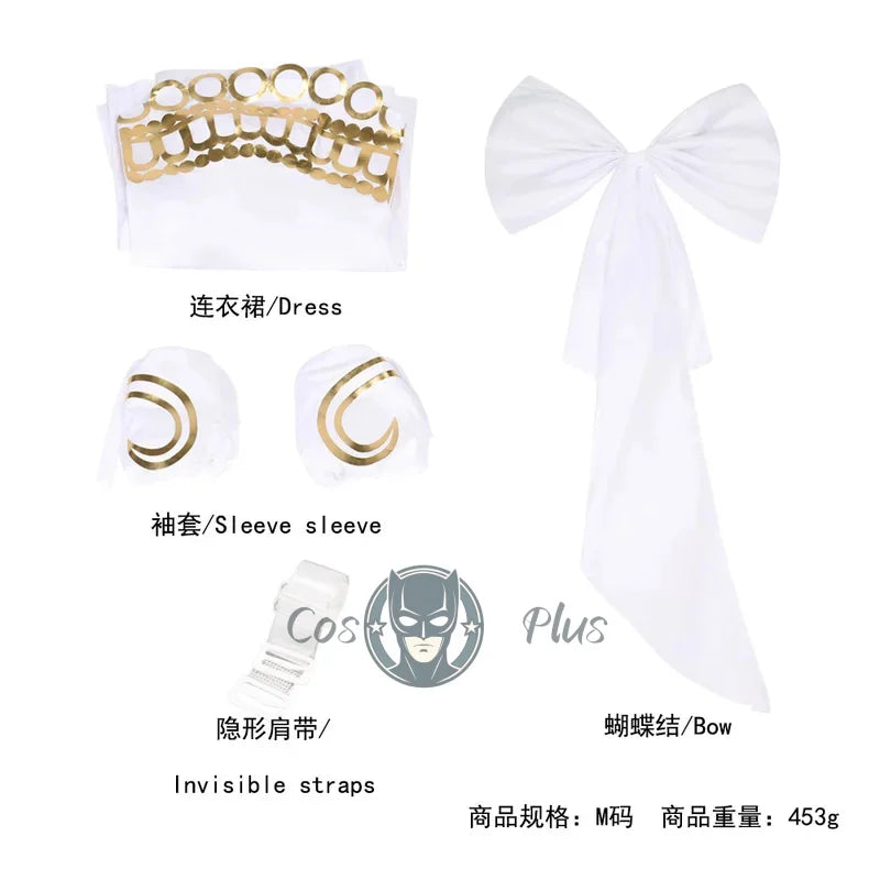 Princess Serenity Tsukino Usagi Cosplay Costume White Long Woman Dress Big Bow Halloween Party Girl Outfit