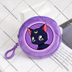 Sailors Moon Zipper Purses Small Bags Portable Coin Pouch Anime Children Round Wallet Cartoon Mini Storage Keychain Bag Kid Gift