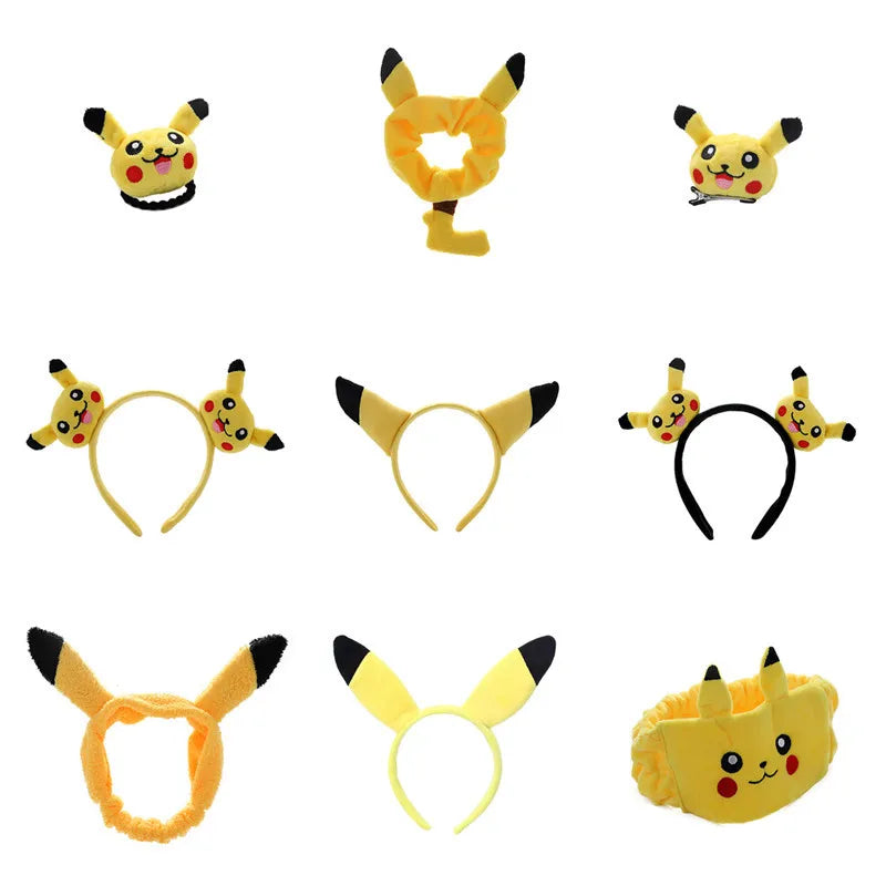 Cartoon Pokemon Kawaii Pikachu Hair Band Headband Toys Cute Wash Face Hair Band For Children Cosplay Party Toys
