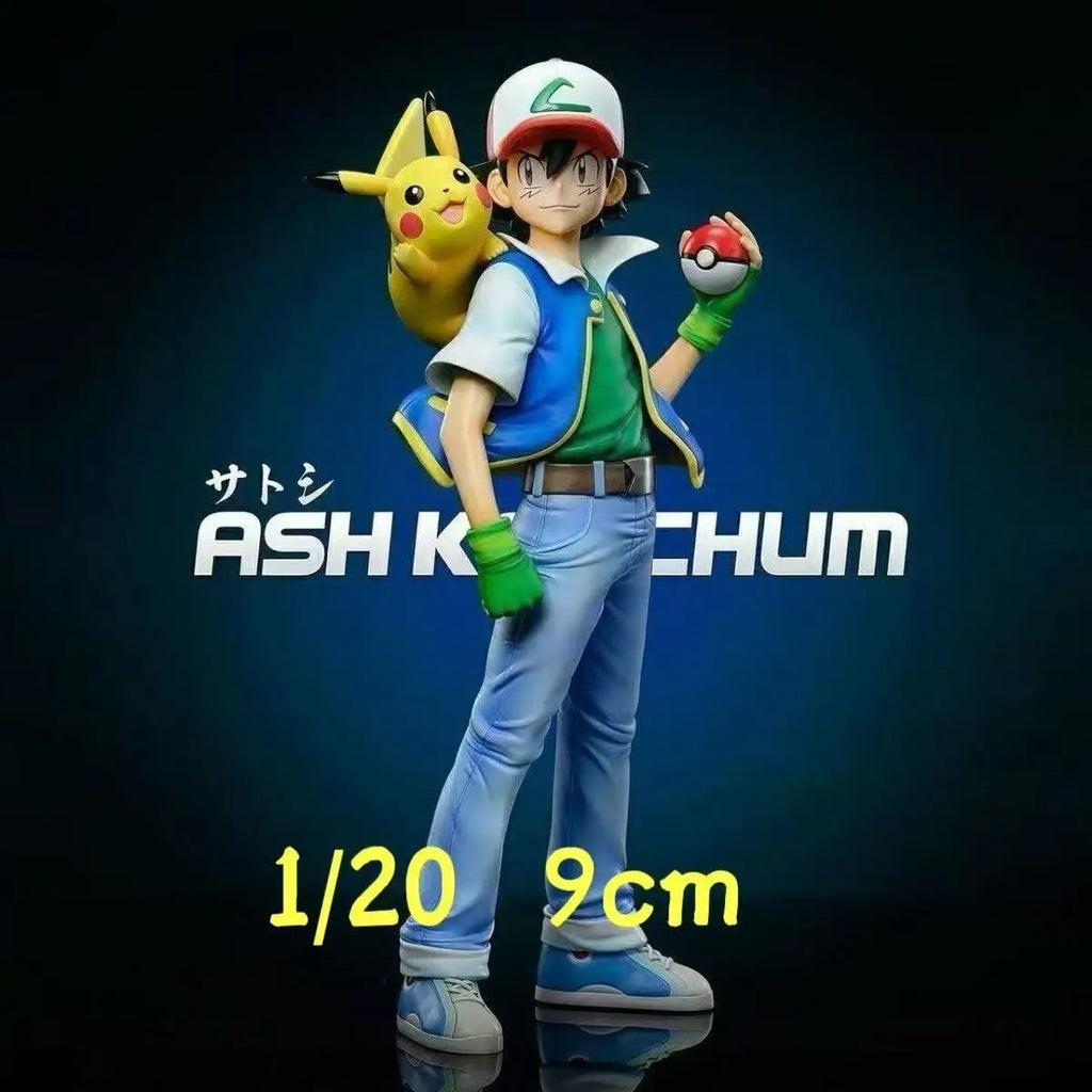 Pok é mon Xiaozhi Pikachu Xiaozhi Xiaogang Xiaoxia unprinted statue figurine model ornament