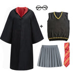 Adult Girls Hogwarts Cosplay Magic School Robes Cloak Slytherin Halloween Cape Boys Costume Women Men Uniform Scarf Tie Gifts