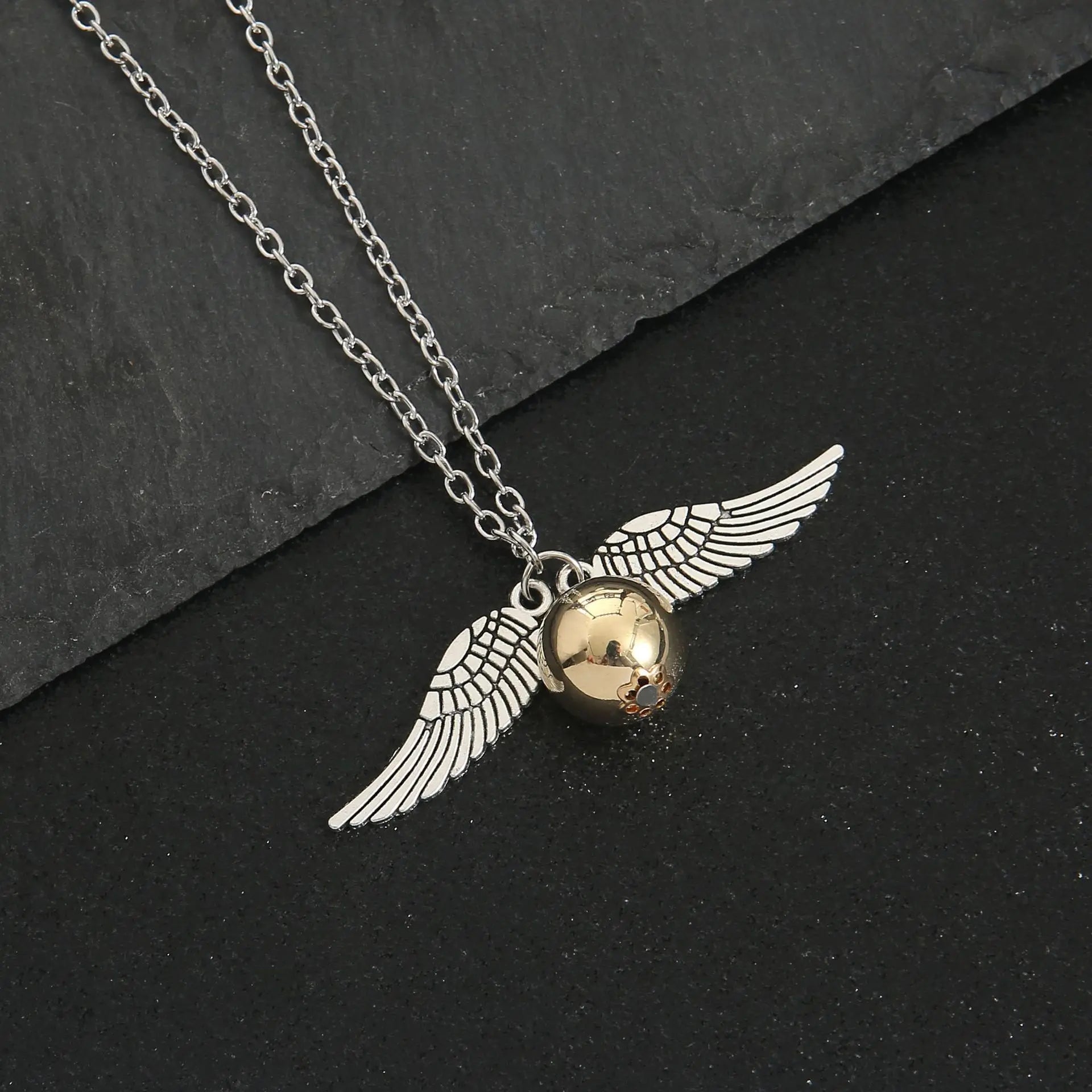 Starry Fleld  American Deathly Hallows Snitch Gold Necklace