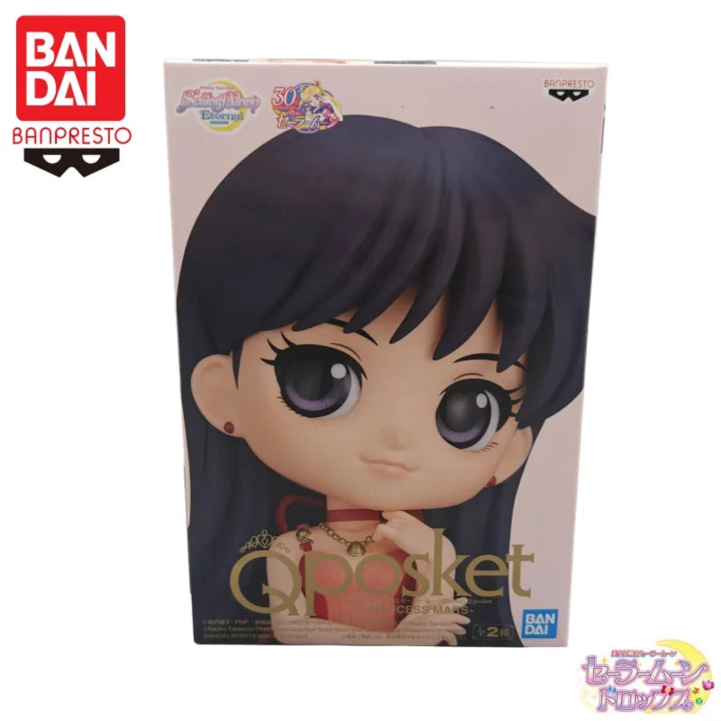 In Stock Bandai Original Banpresto Sailor Moon Qposket Hino Rei Action Figure Model Doll Brand New Boxed Anime Characters Garage