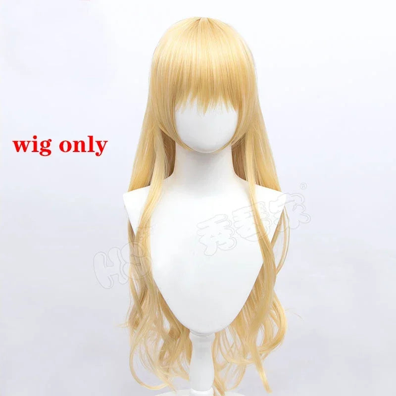 Sailor Venus Cosplay Wigs Minako Aino Cosplay Wig Blonde Loose Wave Long Heat Resistant Synthetic Hair Wig + Wig Cap
