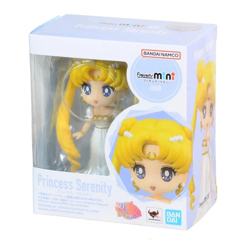 In Stock Bandai Figuarts Mini Sailor Moon Princess Serenity Prince Endymion Anime Action Figure Toy Gift Model Collecting Hobby