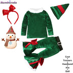 2025 Christmas Santa Claus Outfit Newborn Clothing Sets Winter Fleece Tops+Pants+Hats Baby Girls Clothes Costume Xmas