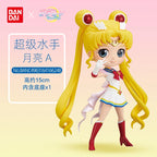 Original Bandai Qposket Sailor Moon Figure Eternal The Movie Princess Neptune Uranus Action Figurine Anime Model Girl Statue Toy