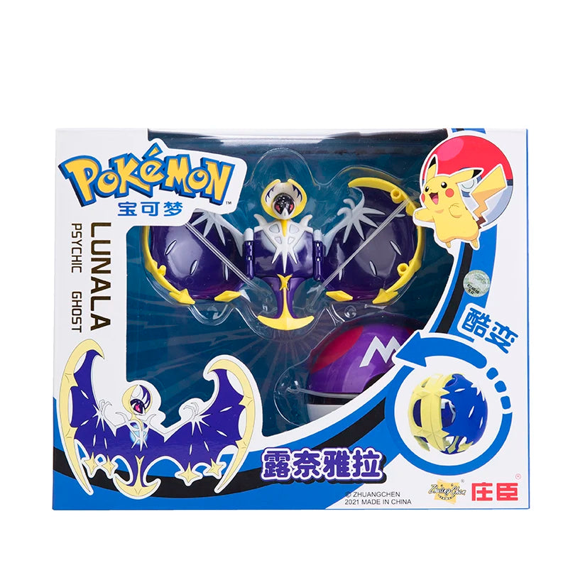 Genuine Pokemon Anime Figure Pikachu Gengar Charizard Gyarados Mew Dragonite Doll Model Children's Transformation Toy Gift Set